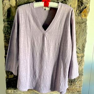 ORVIS V-Neck Line Top Size M Lilac